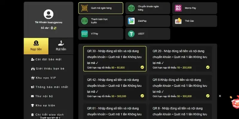 Thông tin khái quát chính xác nhất về điều kiện nạp tiền King88